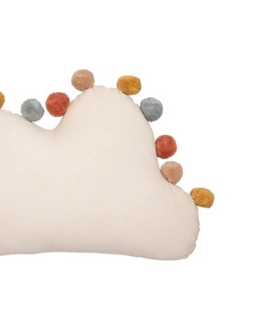 Cojín en forma de Nube y Pompones de Colores-2