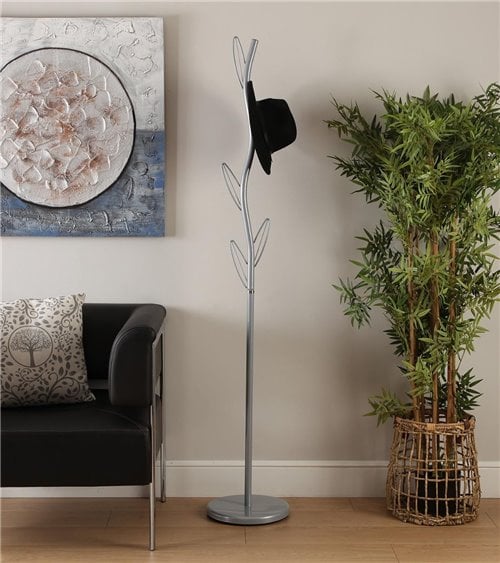 Perchero de Pie de Cinco Ganchos en Forma de Hoja