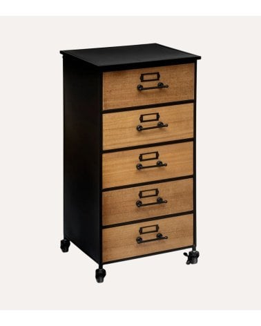 Sifonier Baris de 5 Cajones de MDF y Acero