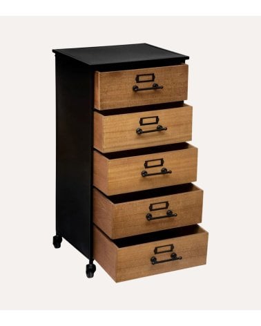 Sifonier Baris de 5 Cajones de MDF y Acero