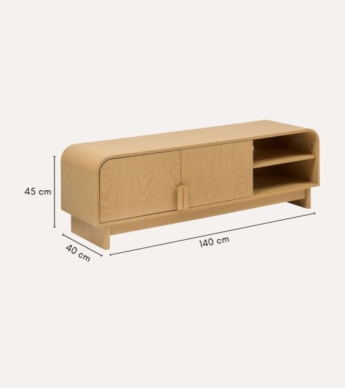 Mueble de TV Lee con 2 Puertas y Baldas de MDF