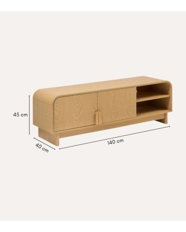 Mueble de TV Lee con 2 Puertas y Baldas de MDF
