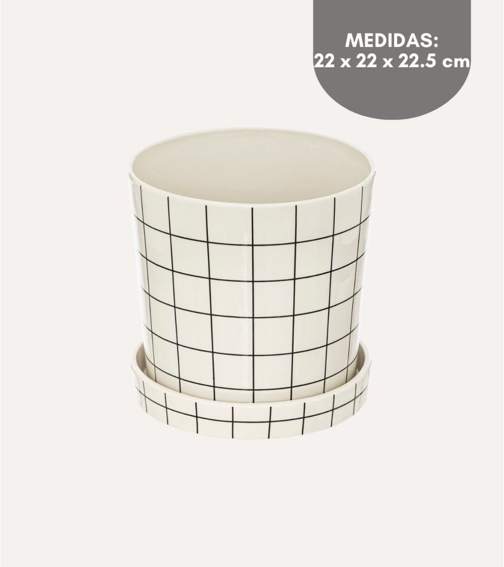 Set de Maceta y Plato Kaya de Cerámica