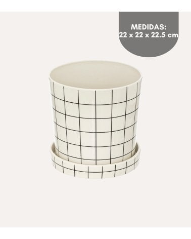 Set de Maceta y Plato Kaya de Cerámica