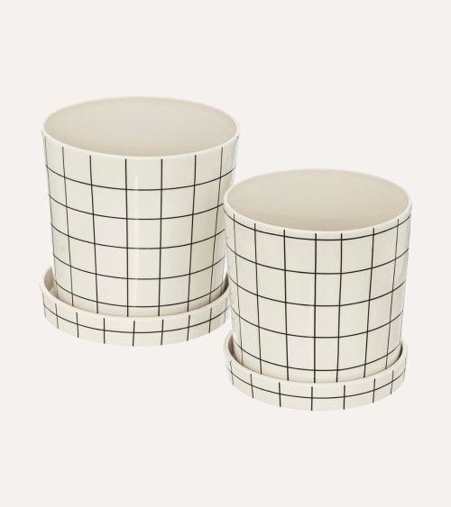 Set de Maceta y Plato Kaya de Cerámica