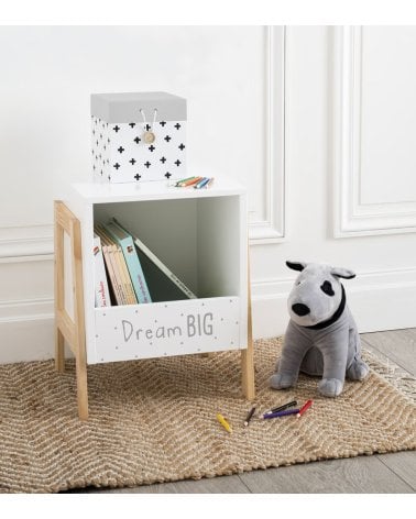 Mesita de Noche Infantil Librero de Madera de Pino y MDF