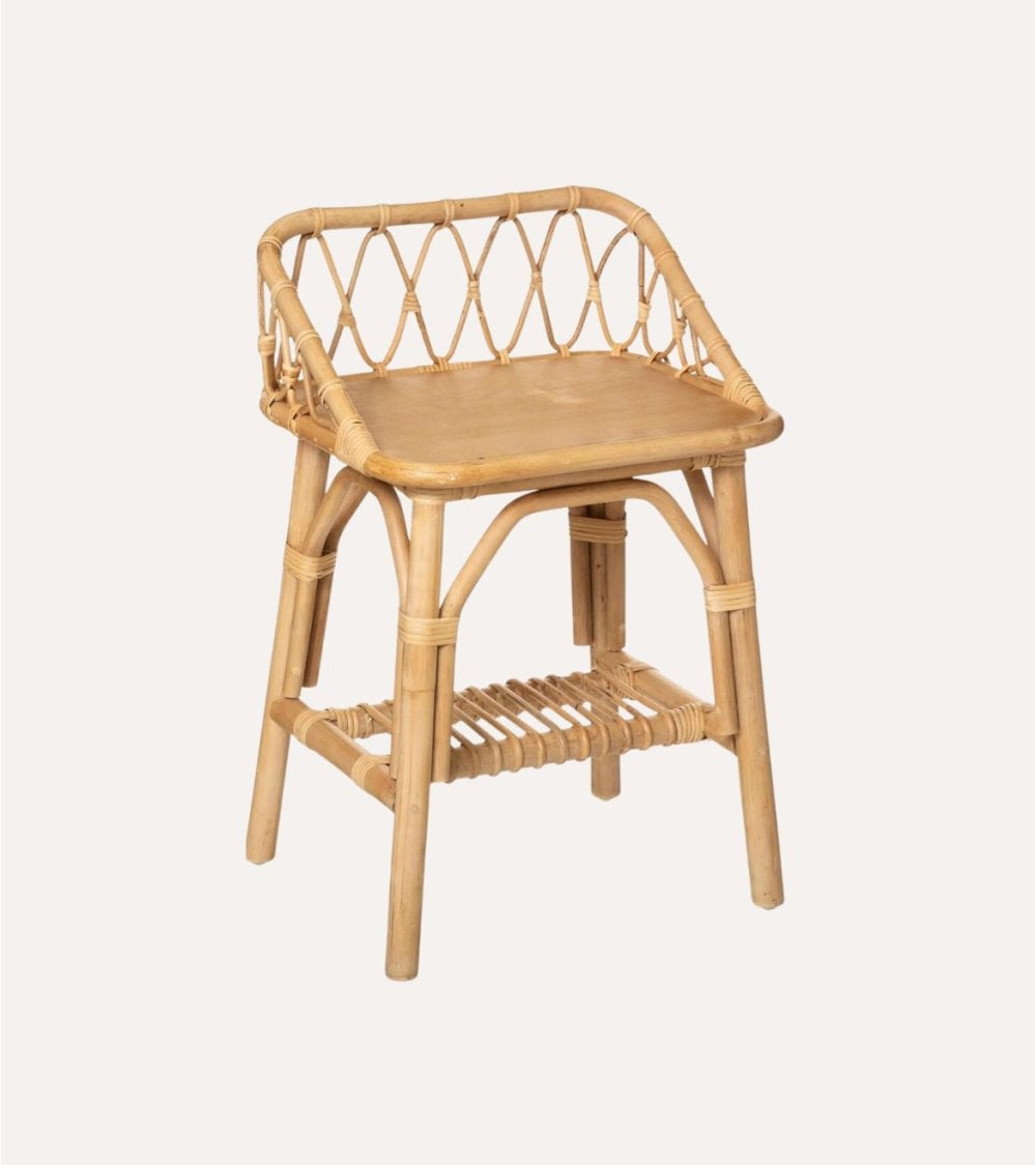 Mesita de Noche Colette de Estilo Retro de Ratán