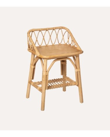 Mesita de Noche Colette de Estilo Retro de Ratán