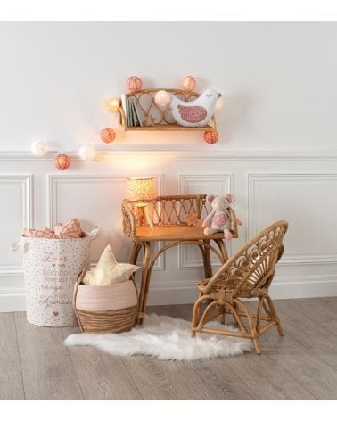 Mesita de Noche Colette de Estilo Retro de Ratán