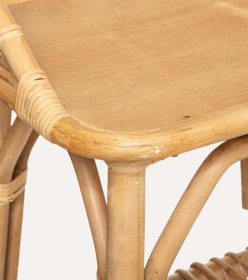 Mesita de Noche Colette de Estilo Retro de Ratán