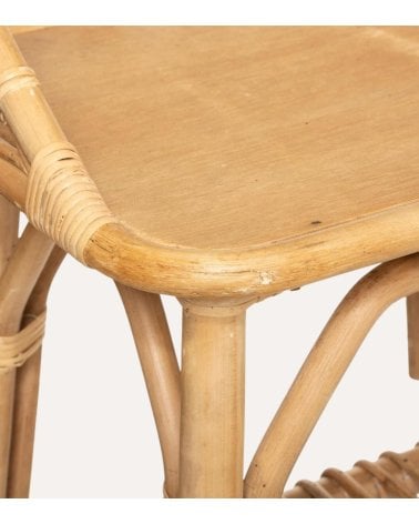 Mesita de Noche Colette de Estilo Retro de Ratán