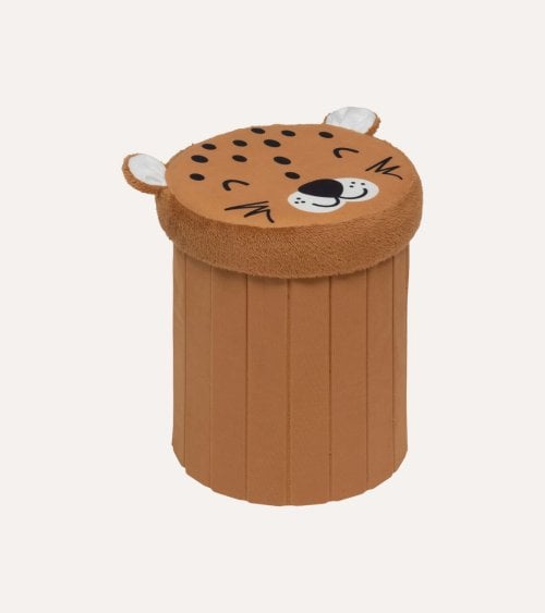 Puff Infantil Plegable Leopardo con Almacenamiento