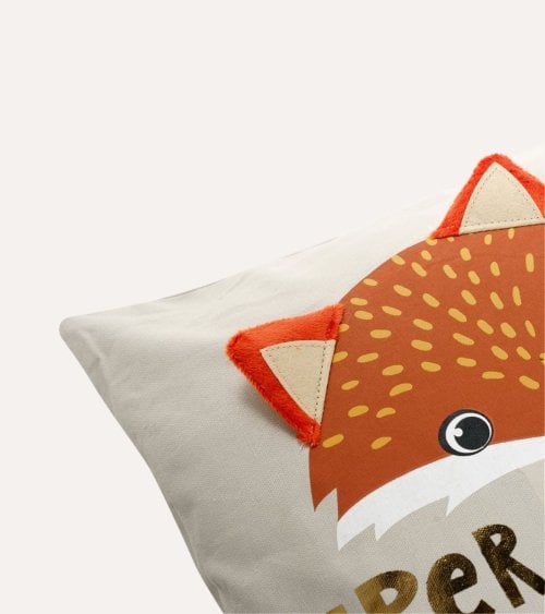 Cojín Infantil Zorro de Algodón y Poliéster