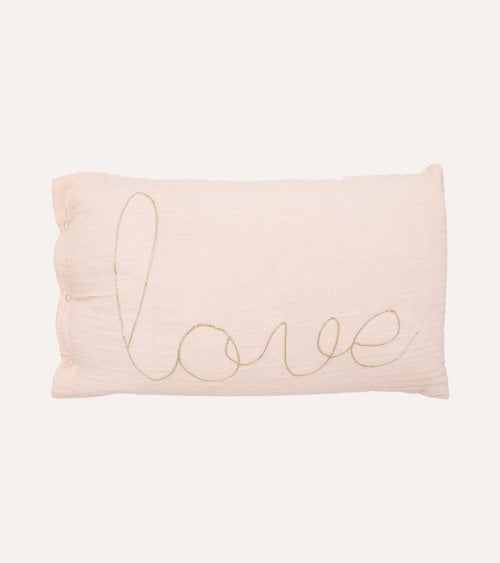 Cojín Rectangular Love Lili de Gasa de Algodón
