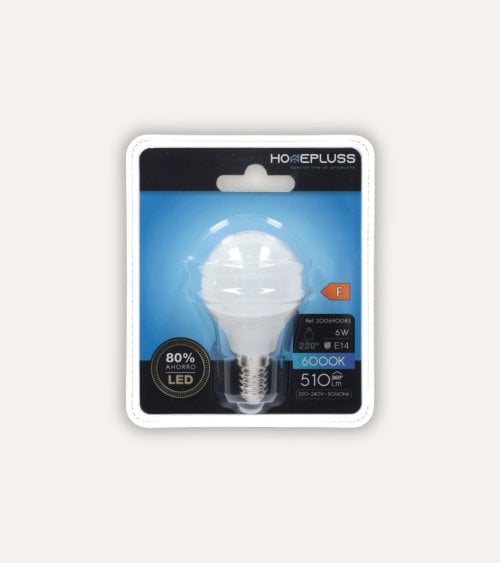 Bombilla LED Esférica E14 6W