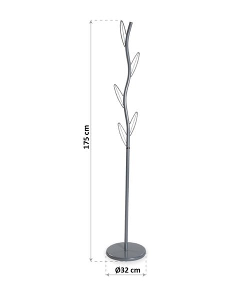 Perchero de Pie de Cinco Ganchos en Forma de Hoja