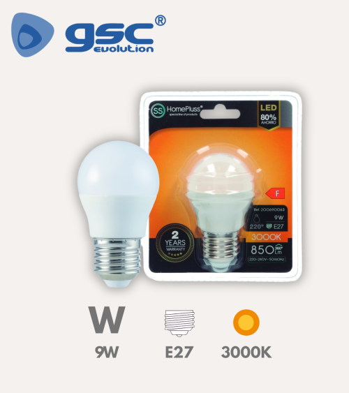 Bombilla LED Esférica E27 9W