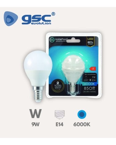Bombilla LED Esférica E14 9W
