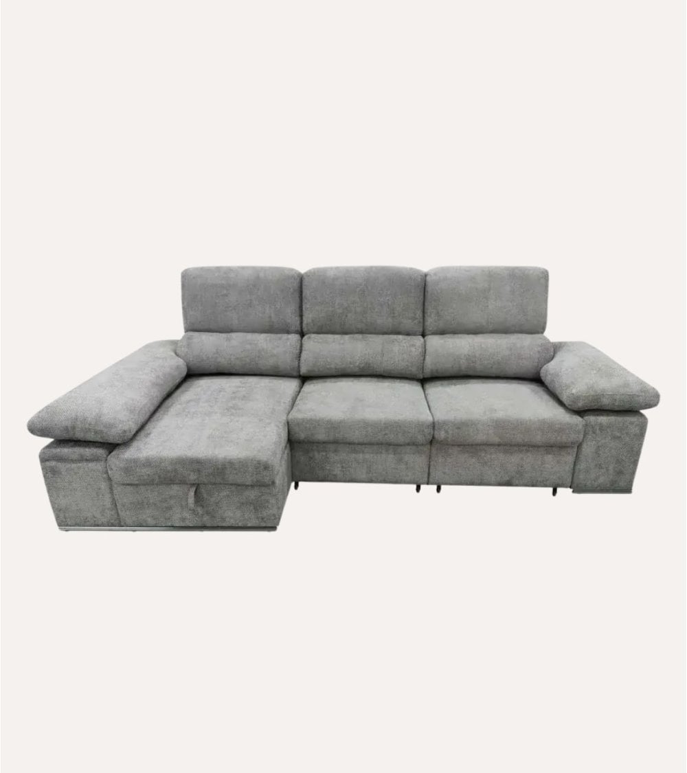 Sofá Chaise Longue Alma con Arcón y 2 Puffs
