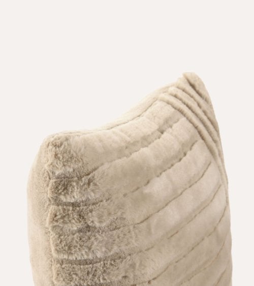 Cojín de Pelo Líneas Arena de Poliéster