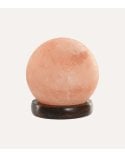 Lámpara de Mesa Bola de Sal del Himalaya y Madera de Acacia
