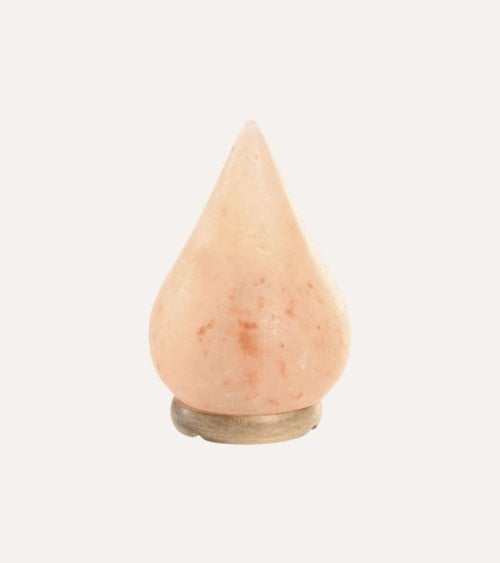 Lámpara de Mesa Gota de Sal del Himalaya y Madera de Acacia