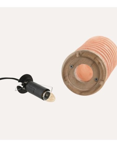 Lámpara de Mesa Discos de Sal del Himalaya y Madera de Acacia