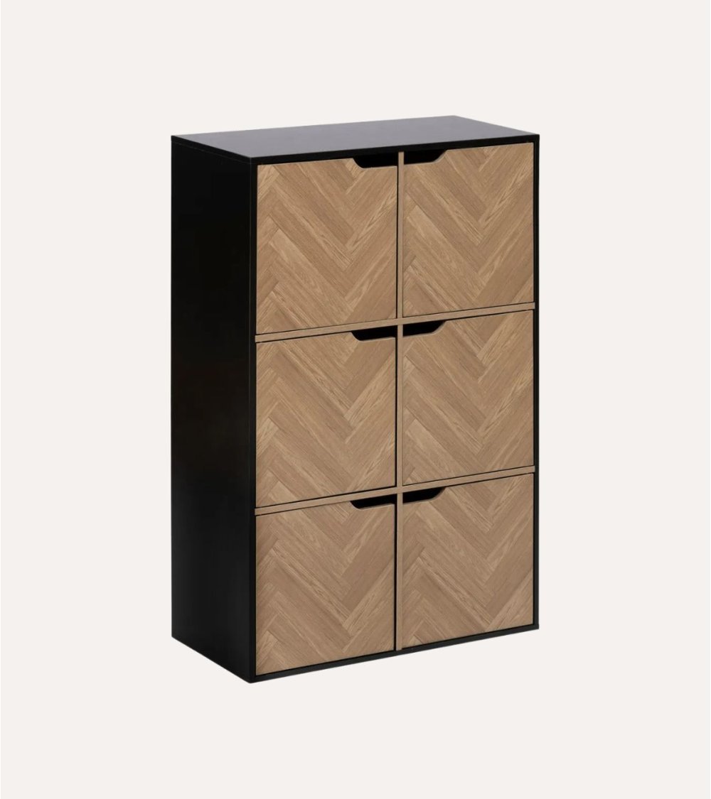 Estante Chevrons con 6 Compartimientos con Puertas