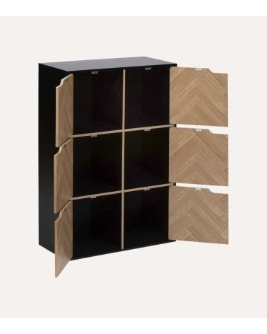 Estante Chevrons con 6 Compartimientos con Puertas