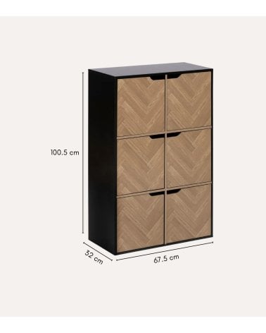 Estante Chevrons con 6 Compartimientos con Puertas