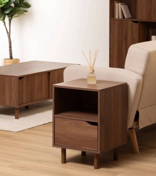 Mesita de Noche Slidy con Cajón de MDF