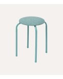 Taburete Jaspeado de Acero y Poliéster