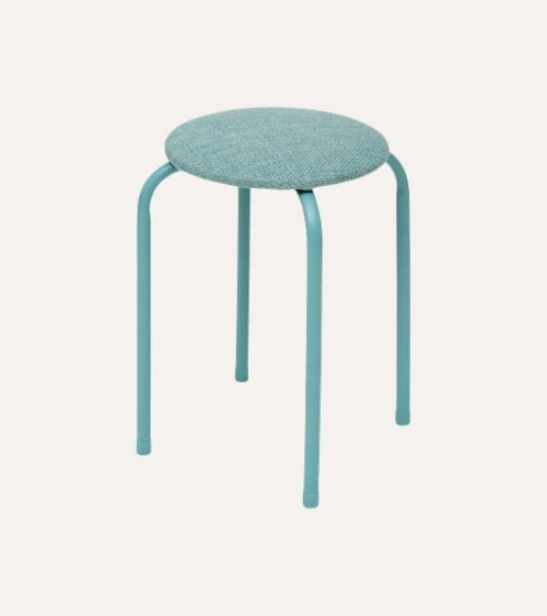 Taburete Jaspeado de Acero y Poliéster