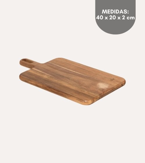 Tabla de Corte con Asa de Madera de Acacia