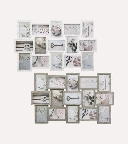 Marco de Fotos Múltiple Collage de Madera de Pino y MDF