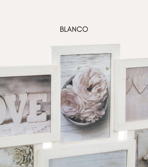 Marco de Fotos Múltiple Collage de Madera de Pino y MDF