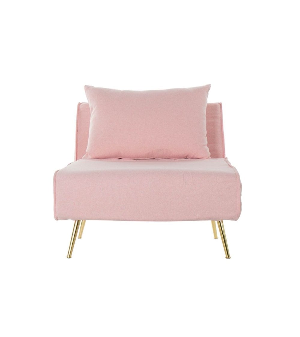 Sofá Cama de Poliéster con Patas Metálicas-1