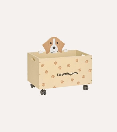 Baúl infantil De Perro Con Ruedas De Mdf