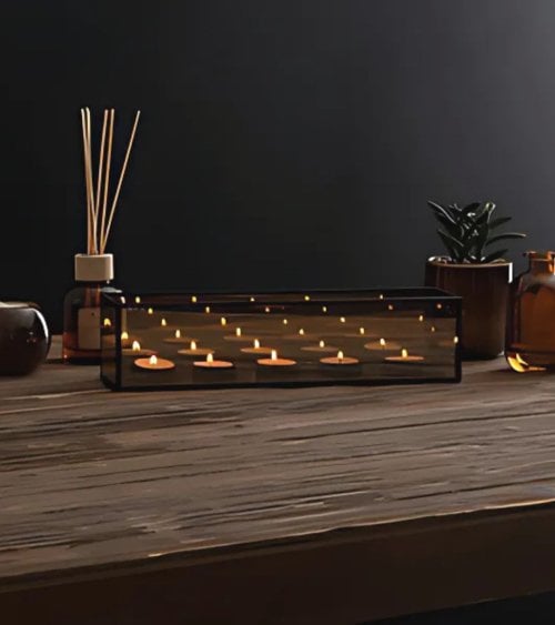 Portavelas Infini Con 5 Velas De Té