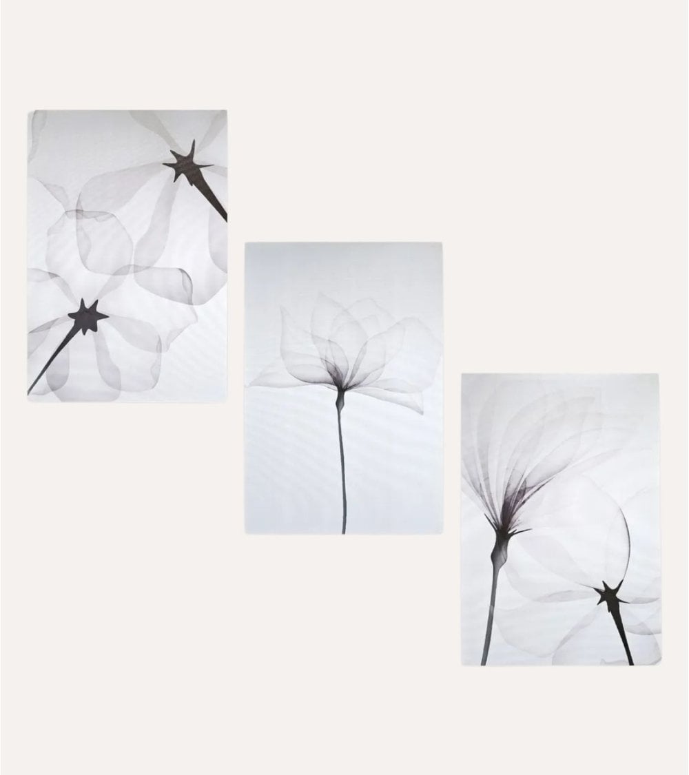 Cuadro Foto Impreso Flores Delicadas de Madera