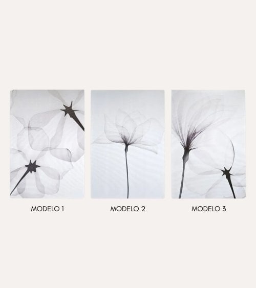 Cuadro Foto Impreso Flores Delicadas de Madera