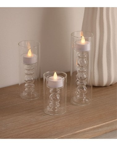 Set de 3 Velas Flotantes LED Lena de Vidrio
