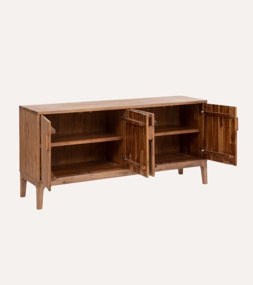 Aparador Sabor con 4 Puertas de Madera de Acacia