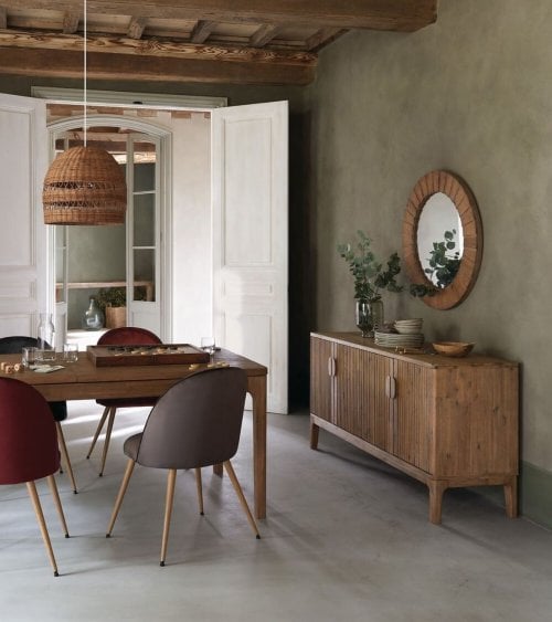 Aparador Sabor con 4 Puertas de Madera de Acacia