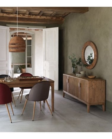 Aparador Sabor con 4 Puertas de Madera de Acacia