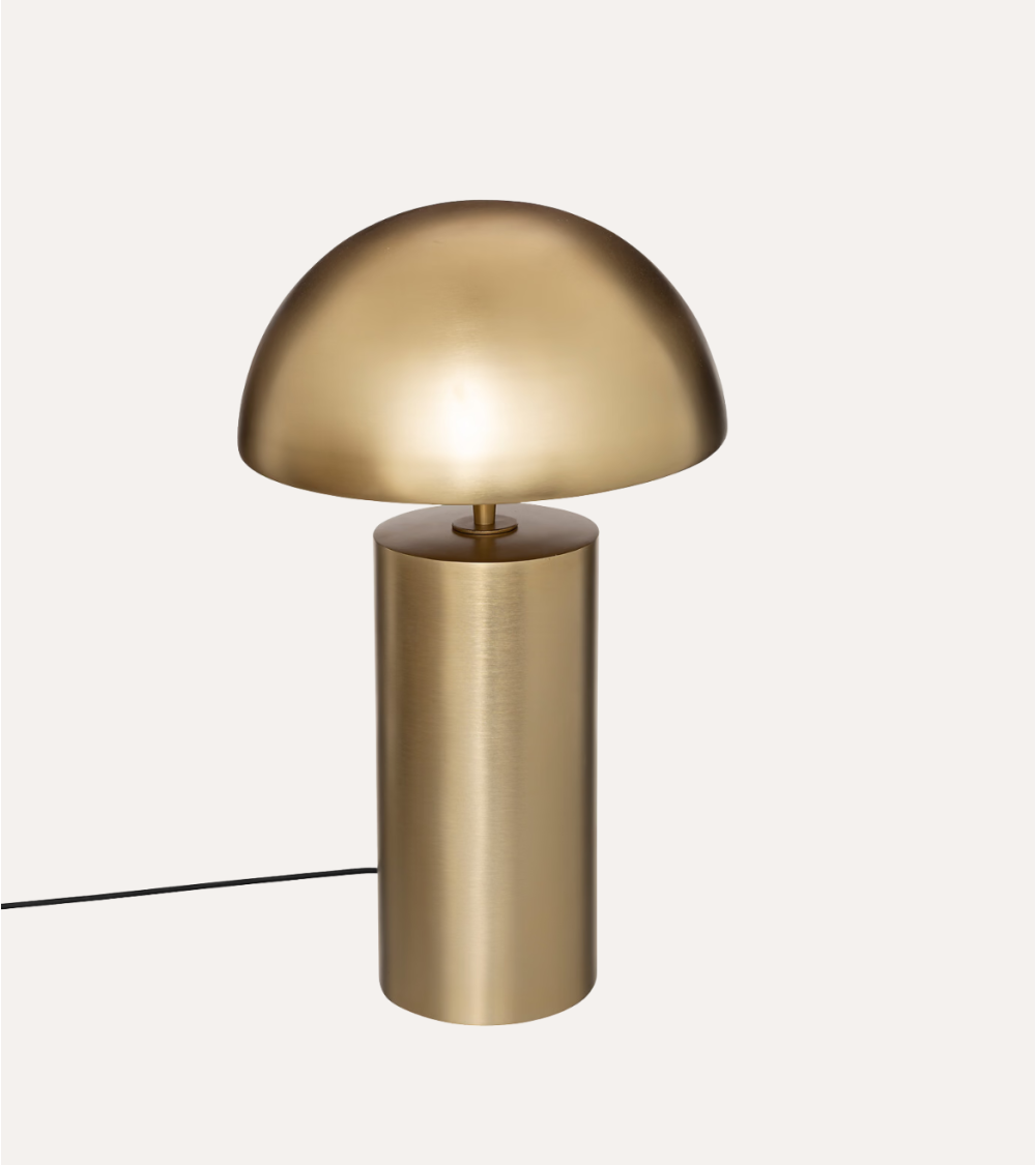 Lámpara Champi de Mesa con Forma Cilíndrica de Metal