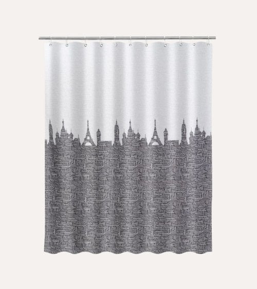 Cortina de Baño Ciudades de Poliéster