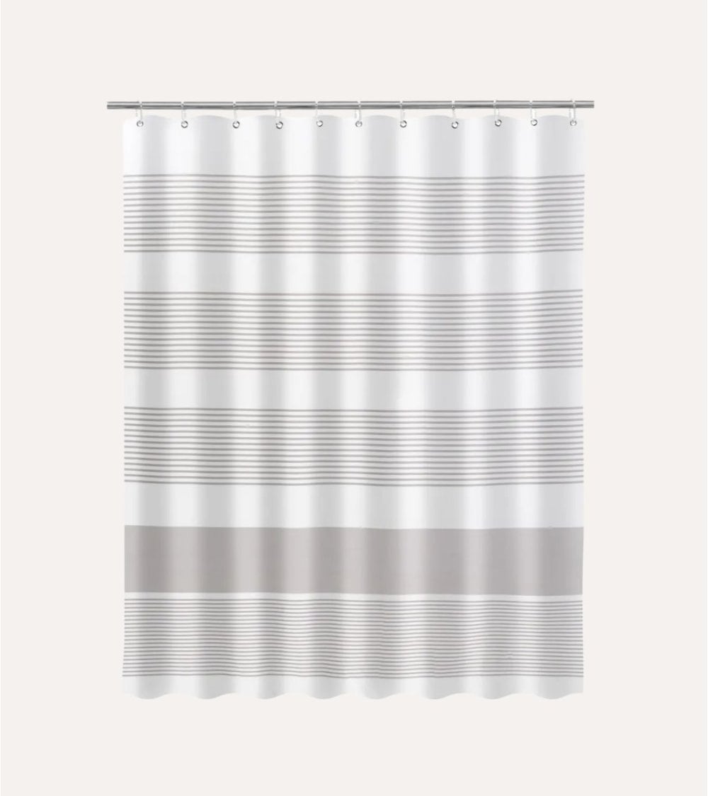 Cortina de Baño Beige Lines de Poliéster