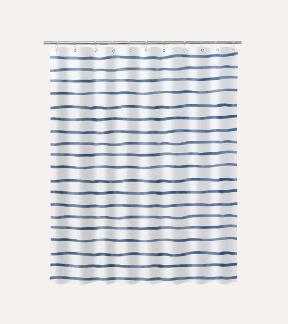 Cortina de Baño Líneas de Acuarela de Poliéster