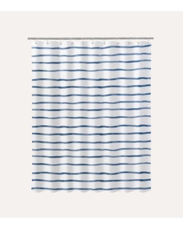 Cortina de Baño Líneas de Acuarela de Poliéster